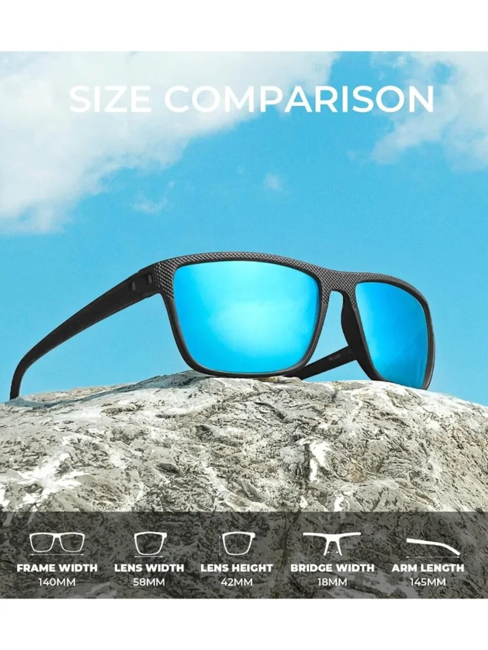 Lightweight Polarized Sunglasses for Men - UV Protection for Driving, Fishing